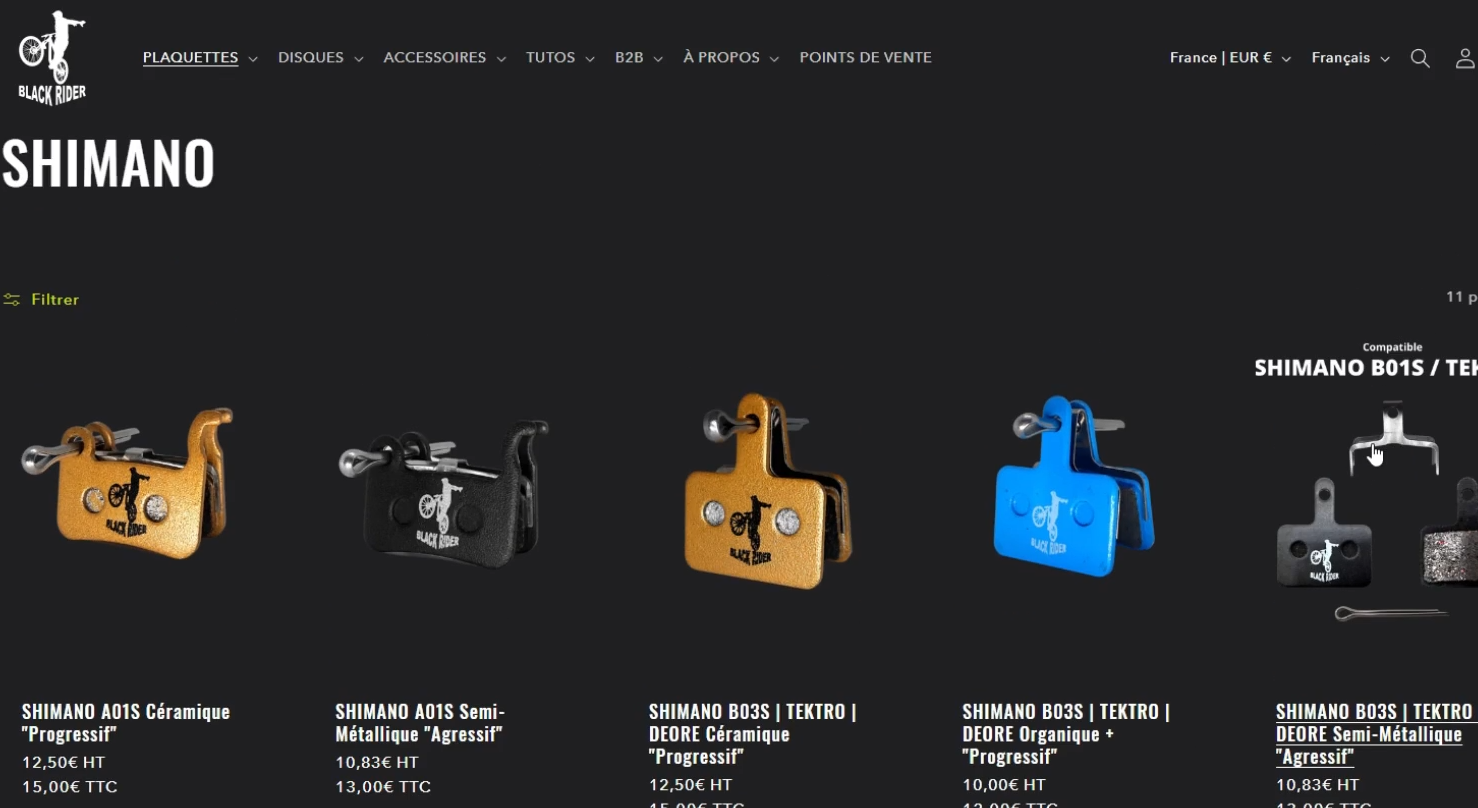 Catalogue fournisseur de pièces détachées vélo